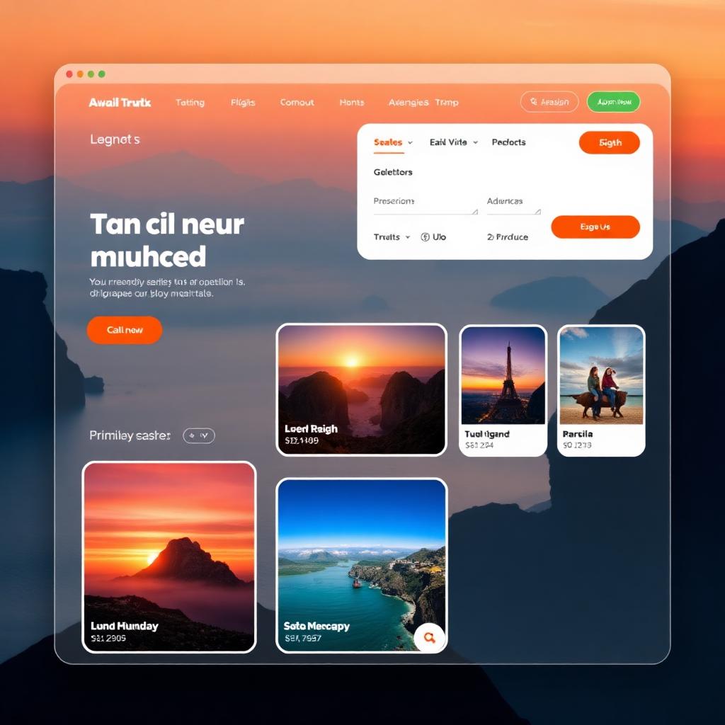 TravelNest — Travel Booking Website concept mockup